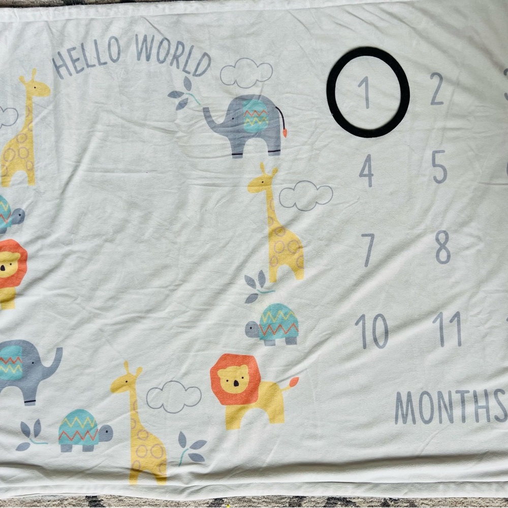 Animal Print Baby Milestone Blanket